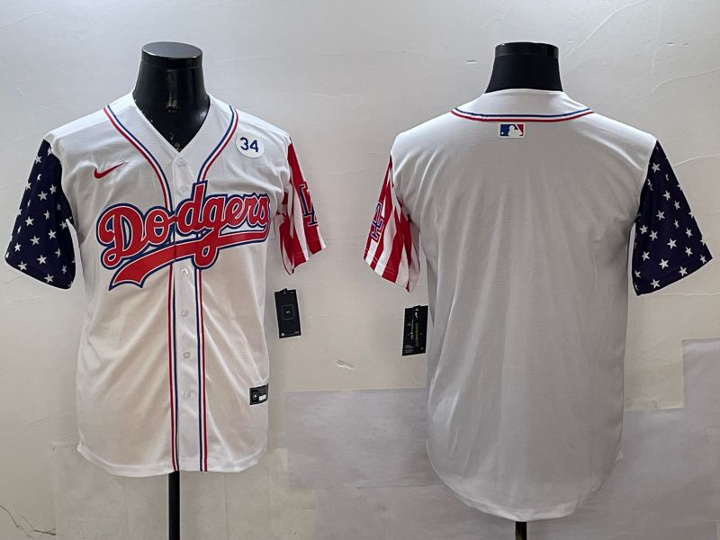 Men Los Angeles Dodgers Blank White a generation of national flags Joint name 2025 Nike MLB Jersey style 5->los angeles dodgers->MLB Jersey